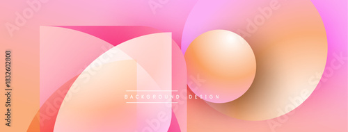 Abstract gradient shapes overlap. Pink, orange hues create modern background design. Smooth transitions, fluid forms dominate composition.