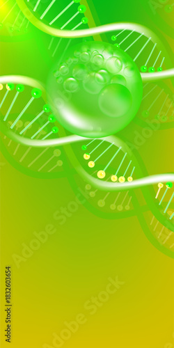 Hyaluronic acid and Niacinamide hair and skin solutions ad, green collagen serum drop with cosmetic advertising background ready to use, illustration vector.