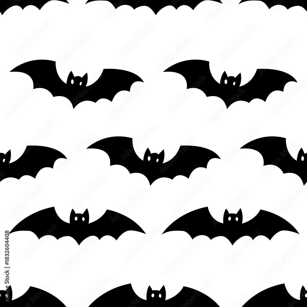 Naklejka premium Decorative Spooky Flying Bats Pattern for Halloween Designs