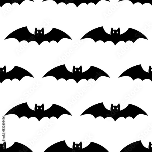 Scary Flying Bat Silhouette Pattern for Halloween Artwork