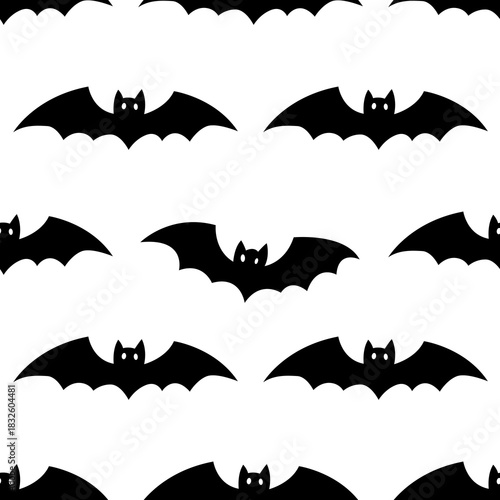 Abstract Seamless Halloween Pattern with Bat Shapes