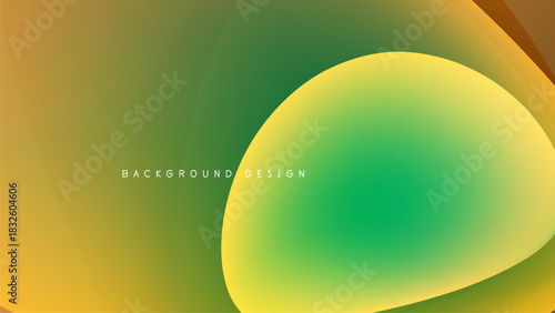 Abstract gradient design. Yellow, green hues blend into dark background. Smooth shapes create modern visual effect.