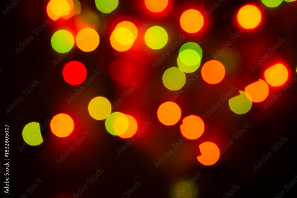 Obraz premium Abstract red , green, yellow bokeh background for design
