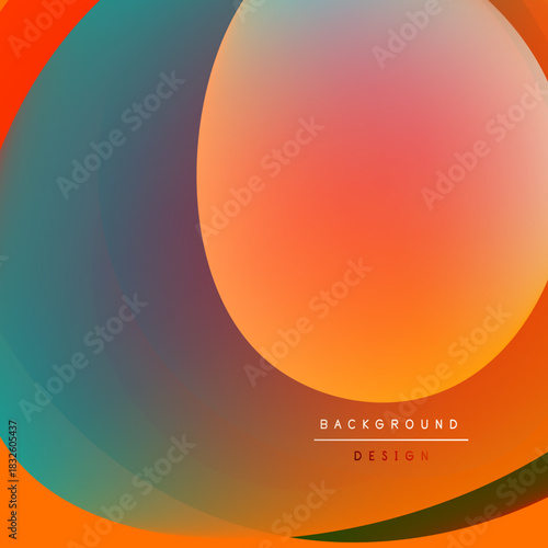 Abstract gradients create layered circles. Warm orange contrasts cool teal, forming modern background design. Smooth transitions dominate composition.