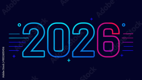 Year calendar date graphic design illustration background wallpaper twenty twenty six new year celebration design