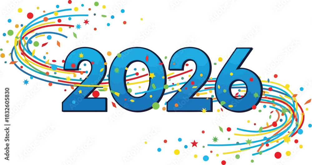 Fototapeta premium 2026 new year celebration future date event holiday party festive greeting