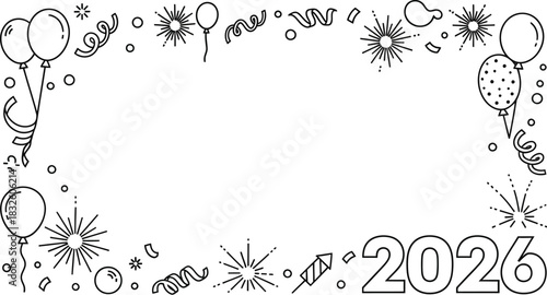 2026 new year celebration party balloons confetti fireworks streamers holiday event