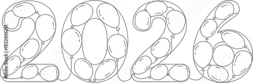 Two thousand twenty six 2026 new year balloons celebration party future event