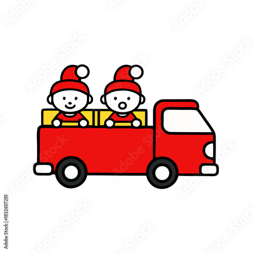 santa claus driving a car