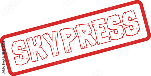 SKYPRESS Red Grunge Rubber Stamp for Publishing or Aviation News Content