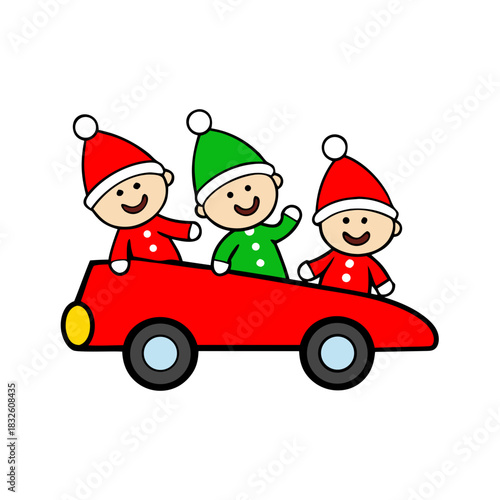 santa claus driving a car