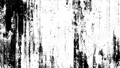 Distressed Black and White Wood Texture Background with Grunge Elements