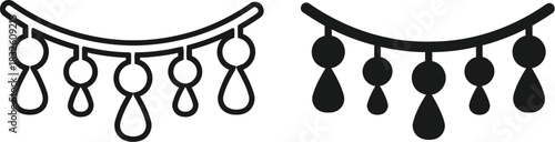 Two decorative eyelash lines minimalist design black and white on — Outline, silhouette, and on transparent background. EPS 10.