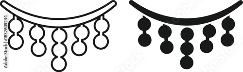 Decorative eyelashes graphic design element on — Outline, silhouette, and on transparent background. EPS 10.
