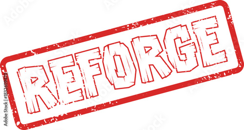 Important Red REFORGE Rubber Stamp Mark Indicating Business Transformation and Renewal Action