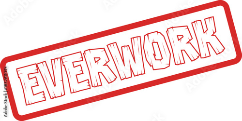 Official red Everwork distressed rectangular stamp label for business documents and branding