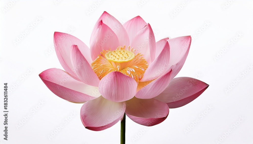 Fototapeta premium Pink Lotus Flower Blossom Isolated on White Background