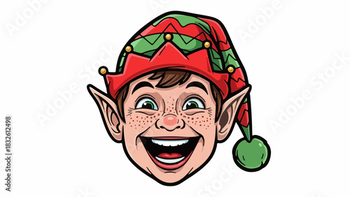 singing elf, christmas carol, caroling cartoon, holiday music, elf mascot, festive illustration, xmas celebration, cute vector, joyful character.