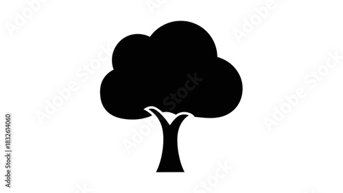 Simple tree icon flat vector glyph illustration isolated on white background for nature and environment designs