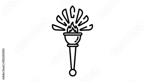hand drawn vector illustration of a black and white flower