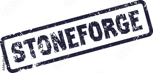 Grungy Stoneforge Rubber Stamp Imprint for Industrial Metalworking Manufacturing and Production