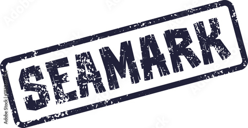 Seamark Official Ink Stamp Featuring Distressed Texture and Rectangular Outline