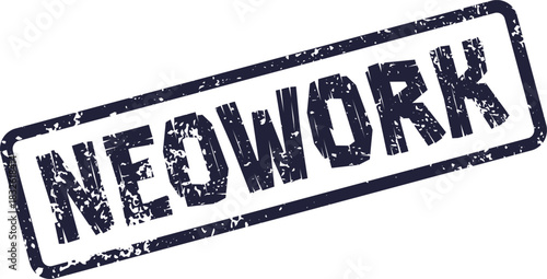 Distressed dark blue stamp with the word NEOWORK indicating new professional methodologies or innovative business models
