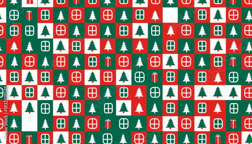 geometric holiday pattern w...
