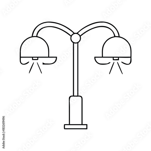 alley of city lanterns isolated, vector