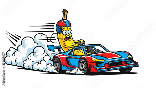 cartoon illustration of a sports car