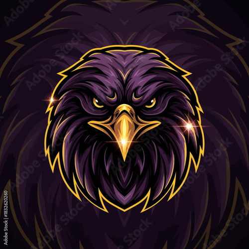 Powerful digital illustration of an intimidating eagle head with dramatic
