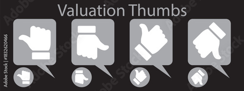 Like, dislike, neutral, thumbs up, thumbs middle, thumbs down hand gestures icon. Clean reaction set for UI buttons sign. thumbs up and thumbs down on white background