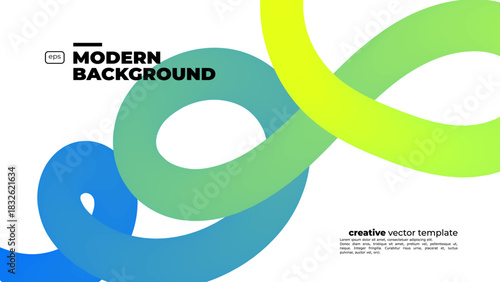 Abstract Color Gradient Swirl Shapes Set. Vector Graphic with Wavy Lines in Blue Colors. Colorful Fluid Wave Pattern. Squiggly Design Element.Wavy shape with Colorful gradient. Vector illustration.