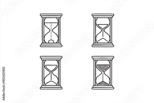 Minimal timer icons illustrating countdown and workflow duration