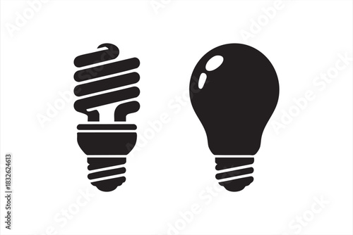 Electric lightbulb symbol set for utility dashboards and power design elements