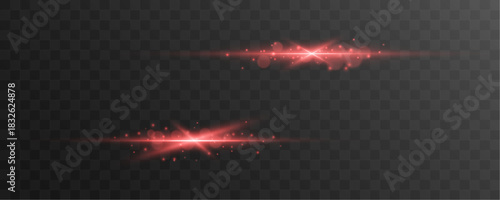Curved red neon lines flow in smooth glowing waves, forming a warm luminous pattern. Their bright edges add energy to the composition. A vibrant cinematic streak — vector