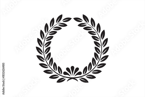Classic laurel wreath frame for award certificates, medals and recognition designs