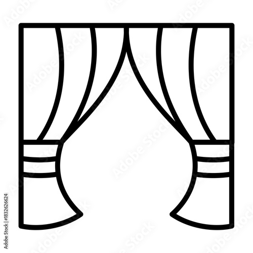 curtains icon vector design template simple and modern