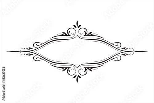 Elegant Vintage Frame Divider with Classic Flourish Ornament