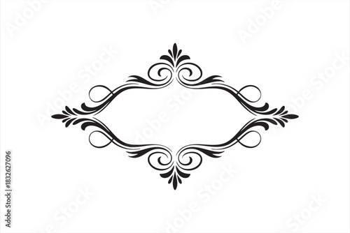 Flourish Style Vector Frame for Retro Packaging and Print Design