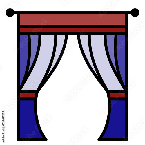 curtains icon vector design template simple and modern
