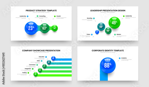 Investor Strategy Three Four Five One Element Chart Presentation Layout Vector Illustration Collection. Financial Briefing 3 4 5 1 Option Diagram Slide Template Bundle.