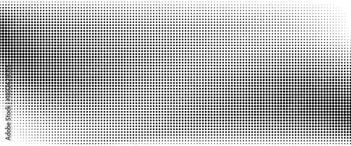 Dotted halftone gradient texture. Fading polka dot background. Repeated dots gradation pattern background. Black vanishing comic pop art overlay backdrop.