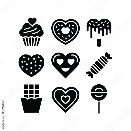 Wallpaper Mural Collection of sweet valentine s day treats and desserts icons Torontodigital.ca