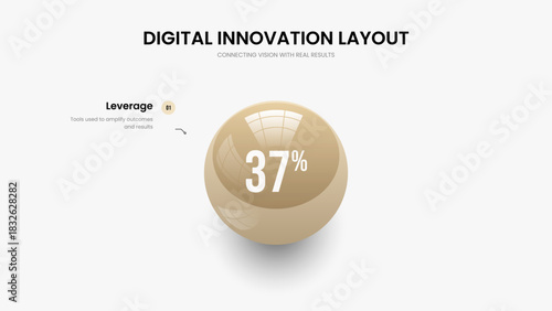 Advertising Plan Presentation Template Vector Illustration. Science Review One Element Infographic Slideshow Layout. Investor Briefing 1 Step Diagram Slide Design.