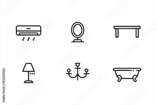 Home Appliance and Furniture Icons for UI and Interior Apps