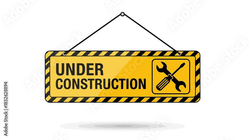 Under Construction Sign with Tools A Website Maintenance and Development Graphic