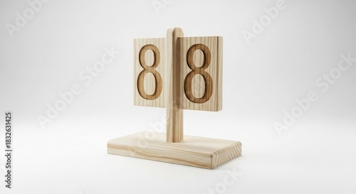Unique wooden table number eighty eight perfect for rustic weddings or restaurant decor, bringing charm and elegance to special events with clean design