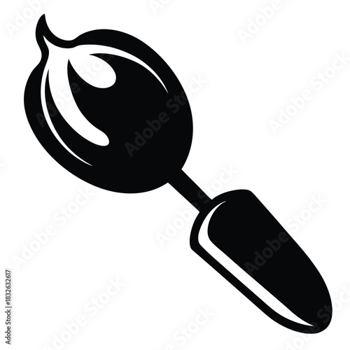 Silhouette of a minimalist pastry brush on a white background for diverse culinary applications
