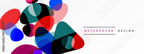 Abstract colorful shapes overlap, creating dynamic visual texture. Modern design element for backgrounds, presentations.